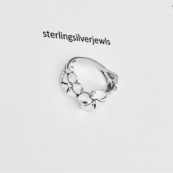 🌺TOP SELLER 🌺Silver 3 Plumeria Flower Ring with Leaves, Hawaii Jewelry Rings - Picture 5 of 16